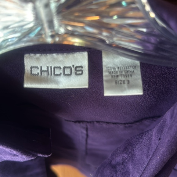 Chicos suede effect blouse size xl purple - Picture 2 of 6